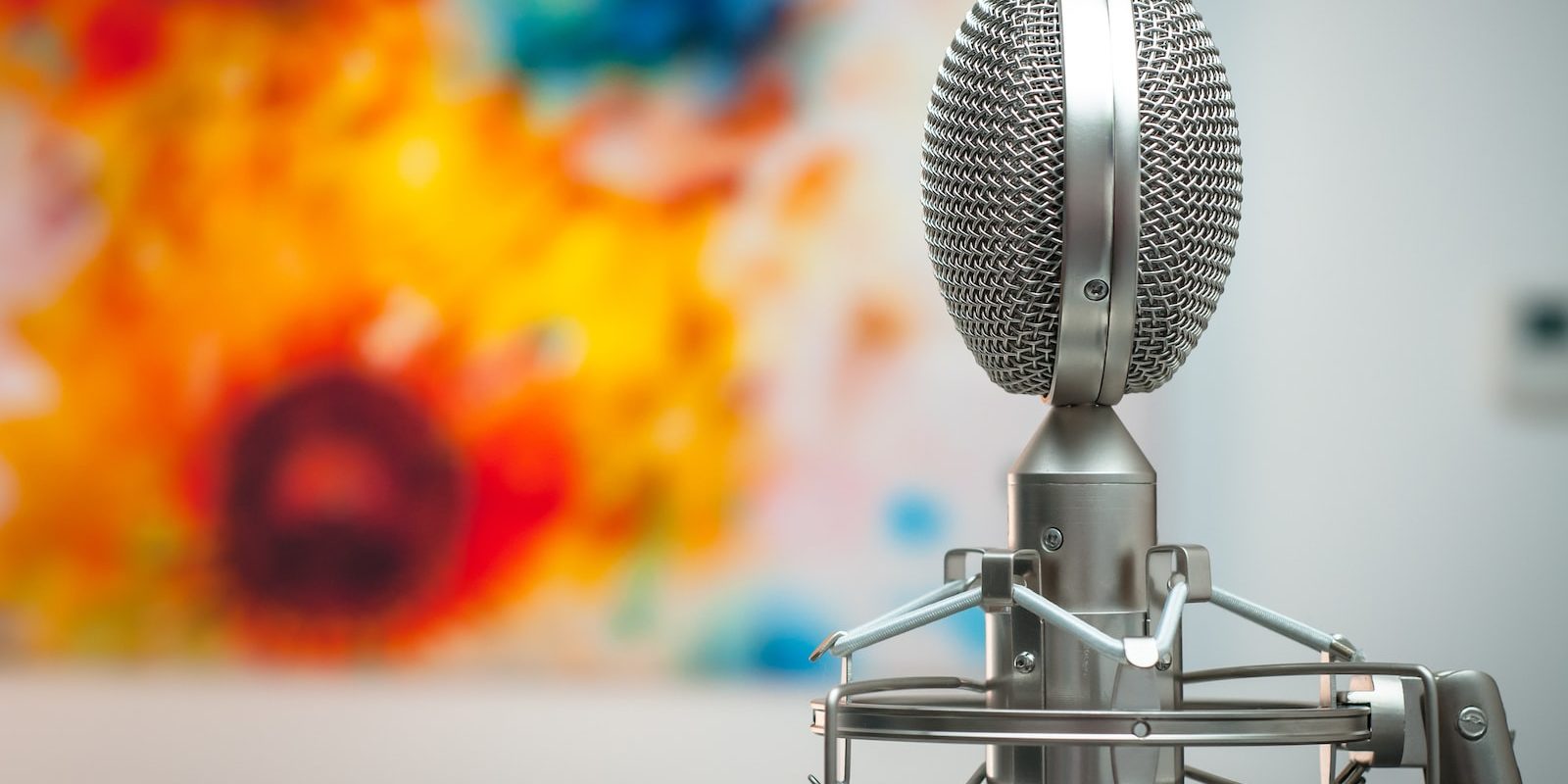 gray microphone in room